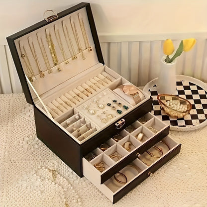 ELEGANT JEWELRY BOX - Stilvoller Leder-Organizer für Reisen & Zuhause