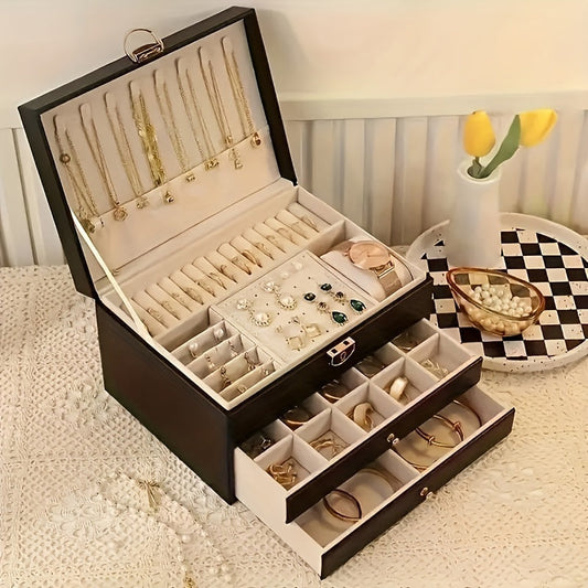 ELEGANT JEWELRY BOX - Stilvoller Leder-Organizer für Reisen & Zuhause