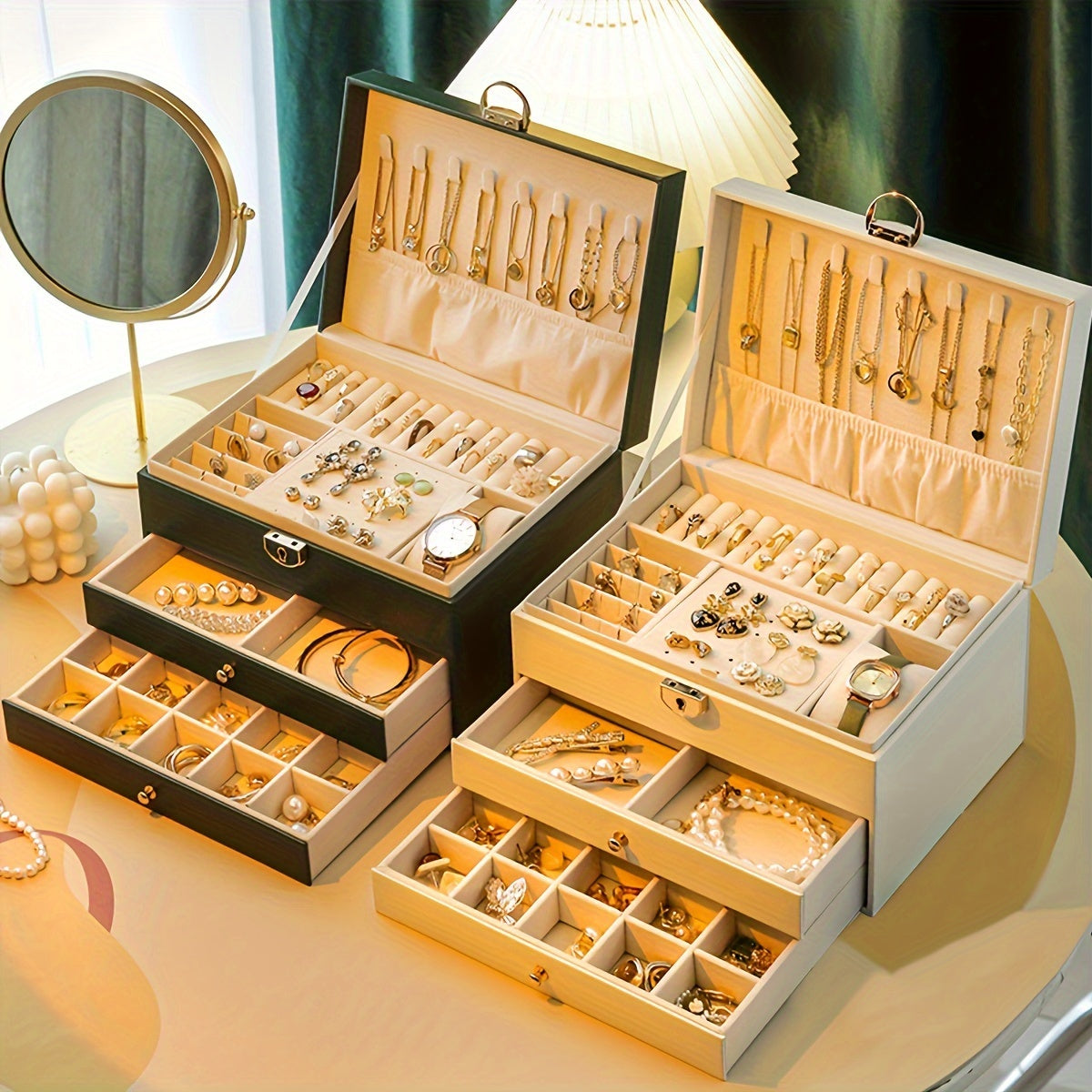 ELEGANT JEWELRY BOX - Stilvoller Leder-Organizer für Reisen & Zuhause