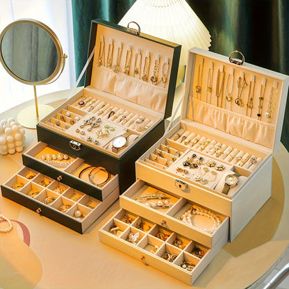ELEGANT JEWELRY BOX - Stilvoller Leder-Organizer für Reisen & Zuhause