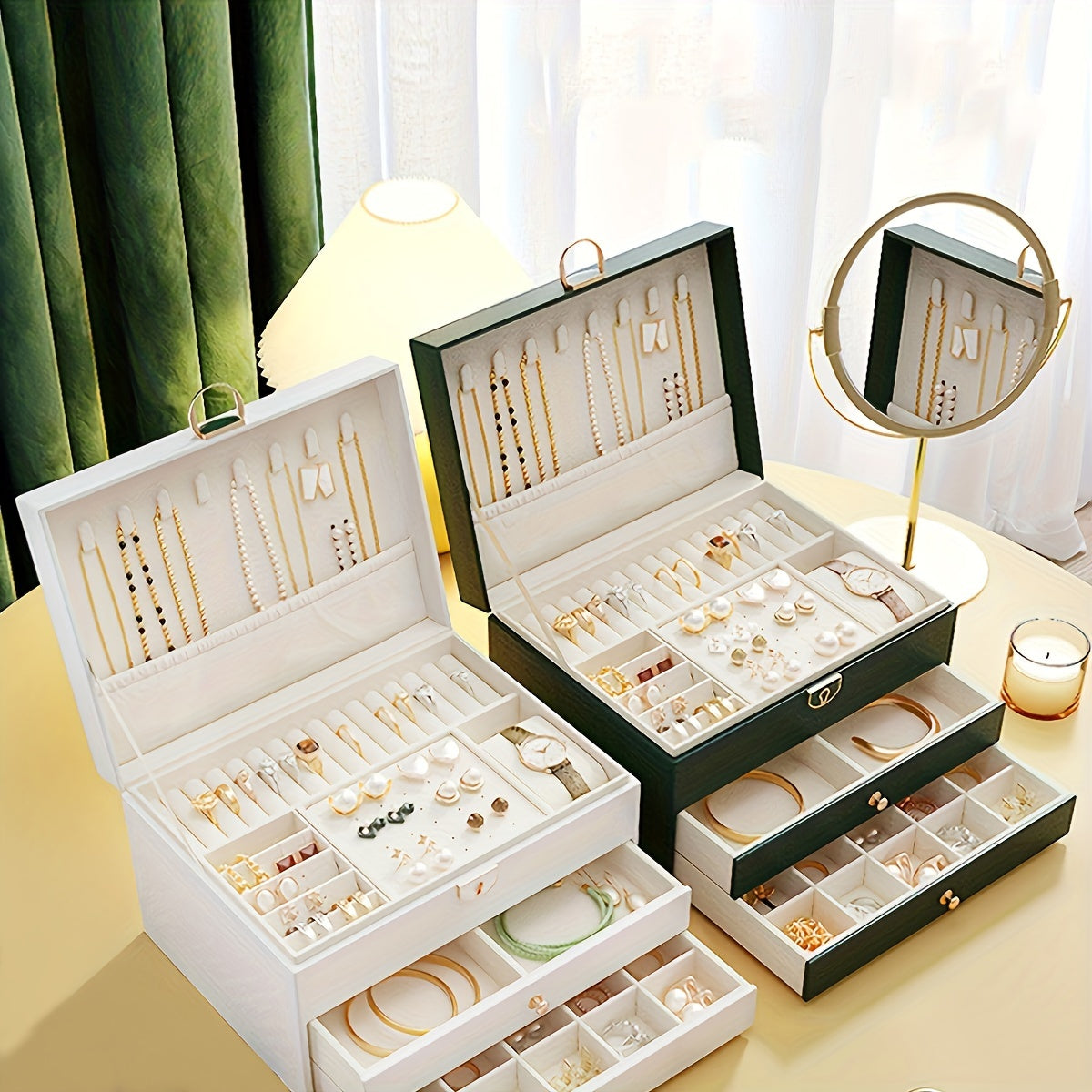 ELEGANT JEWELRY BOX - Stilvoller Leder-Organizer für Reisen & Zuhause