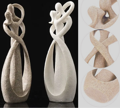 Abbraccio eterno - Scultura astratta per un amore senza tempo