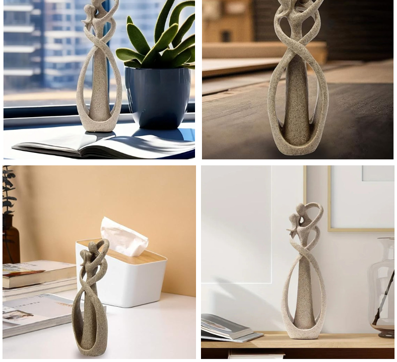 Abbraccio eterno - Scultura astratta per un amore senza tempo