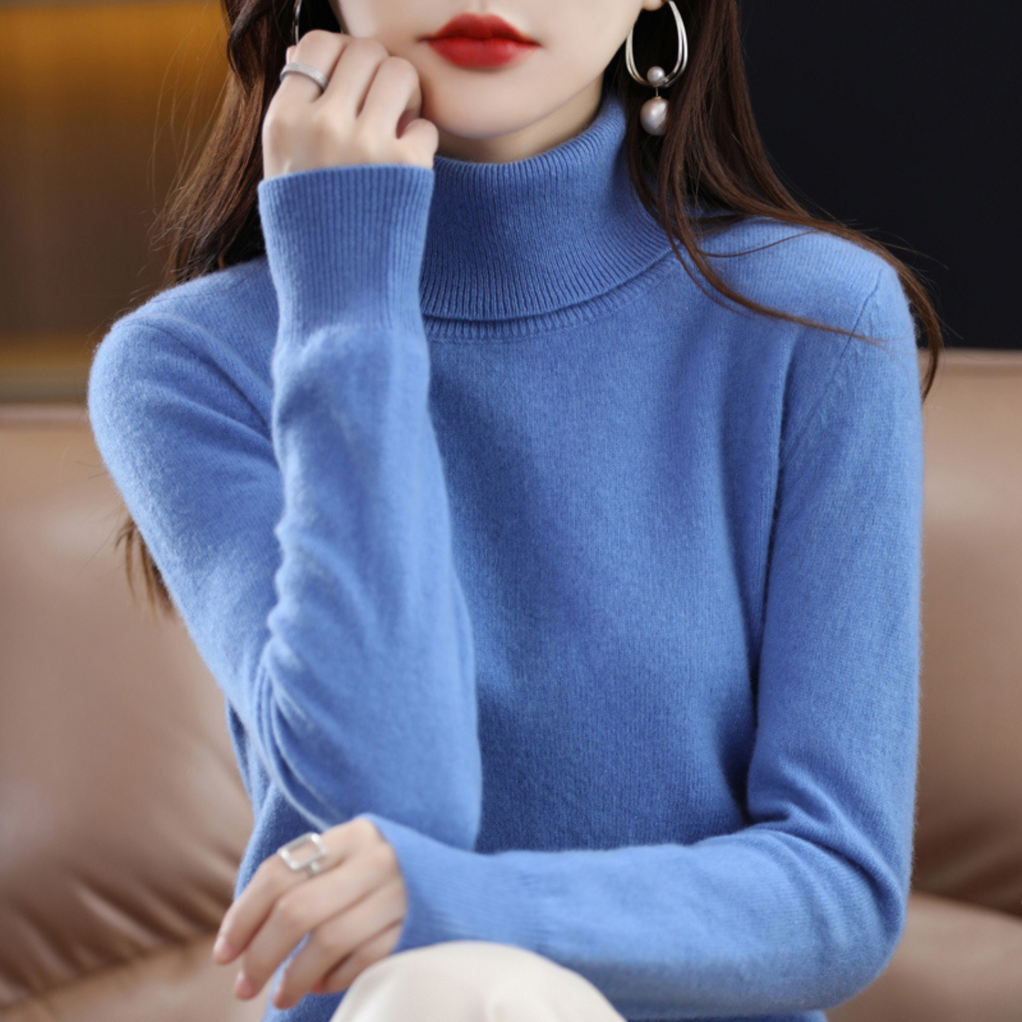 Elena Kaschmir-Rollkragenpullover - Zeitloser Stil und luxuriöser Komfort