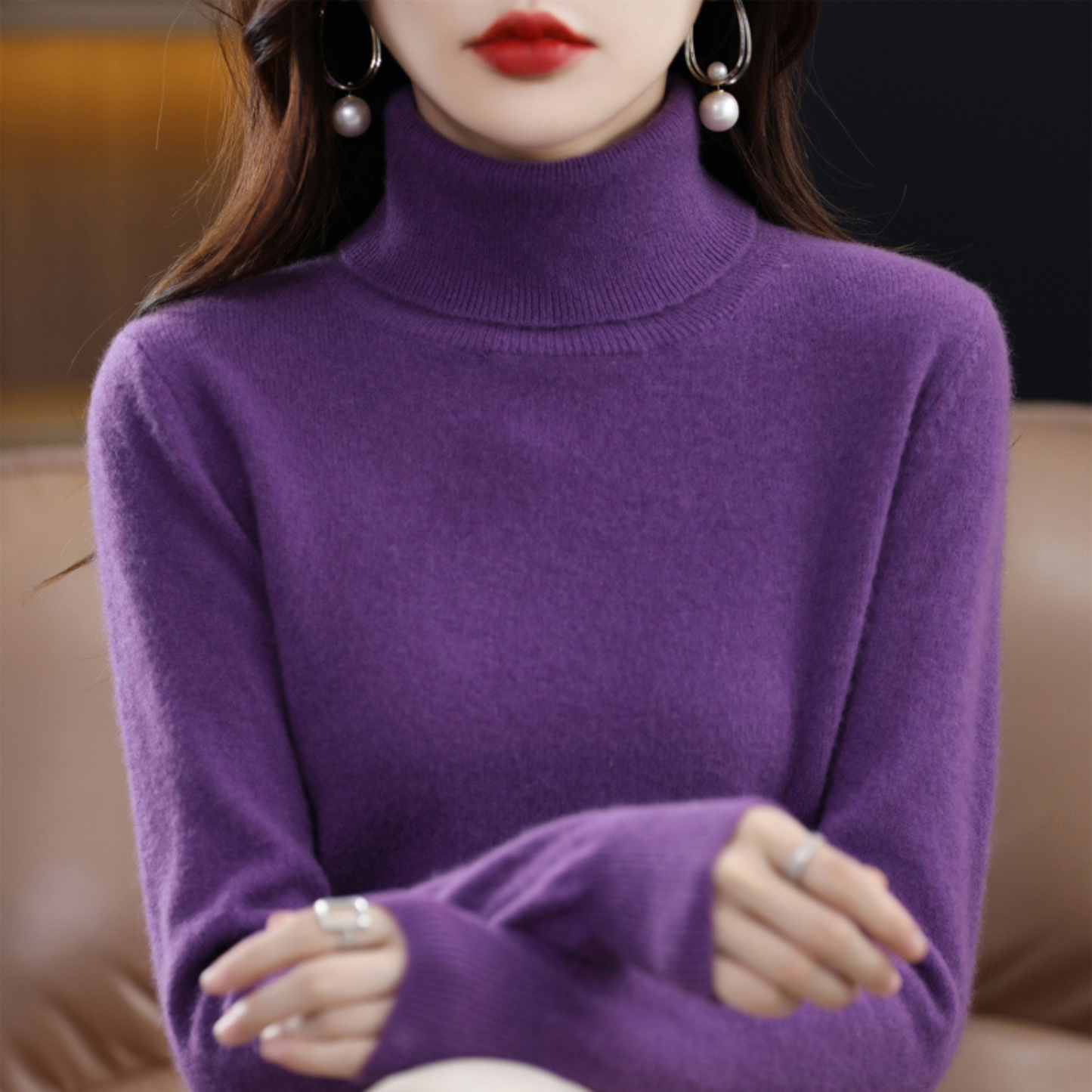 Elena Kaschmir-Rollkragenpullover - Zeitloser Stil und luxuriöser Komfort