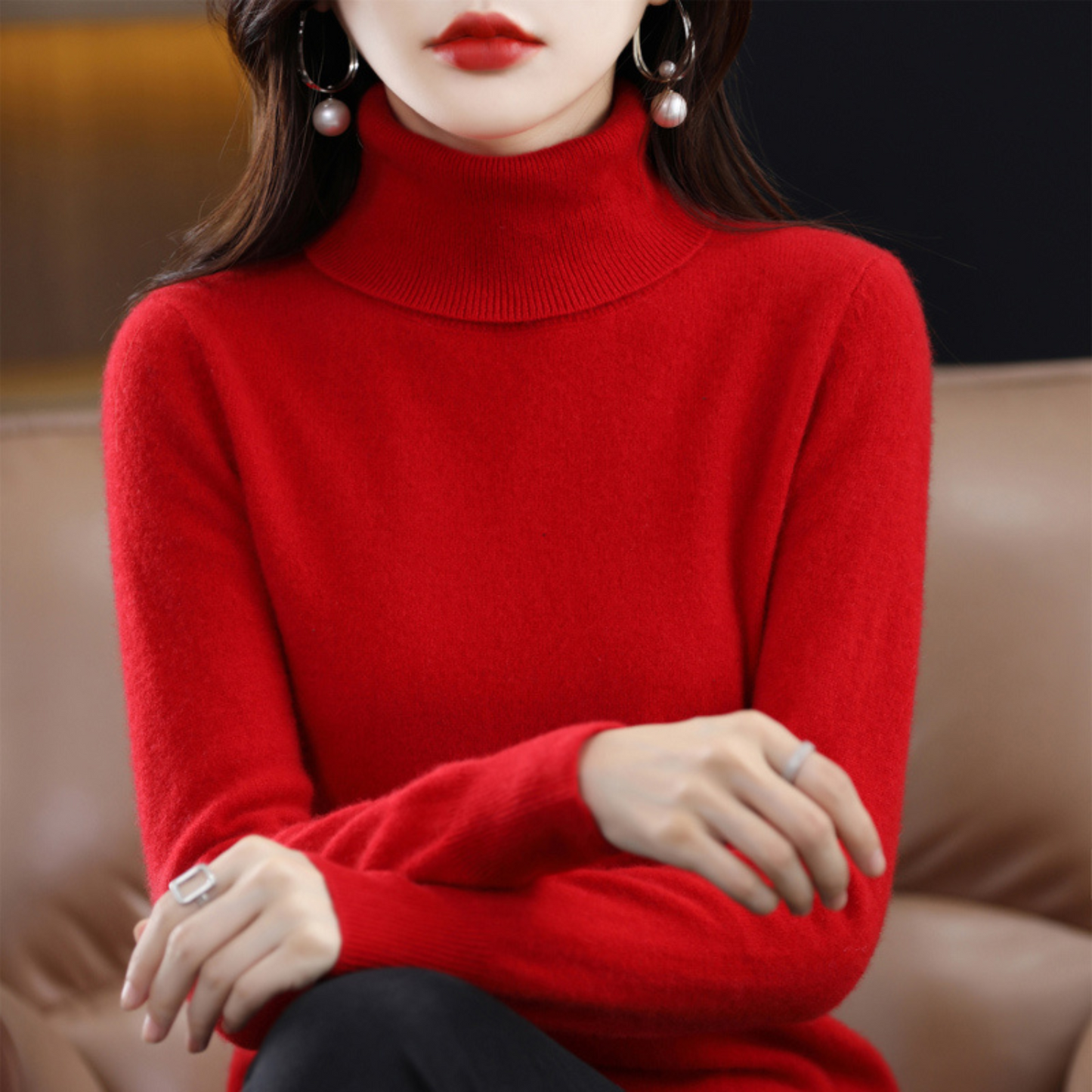 Elena Kaschmir-Rollkragenpullover - Zeitloser Stil und luxuriöser Komfort