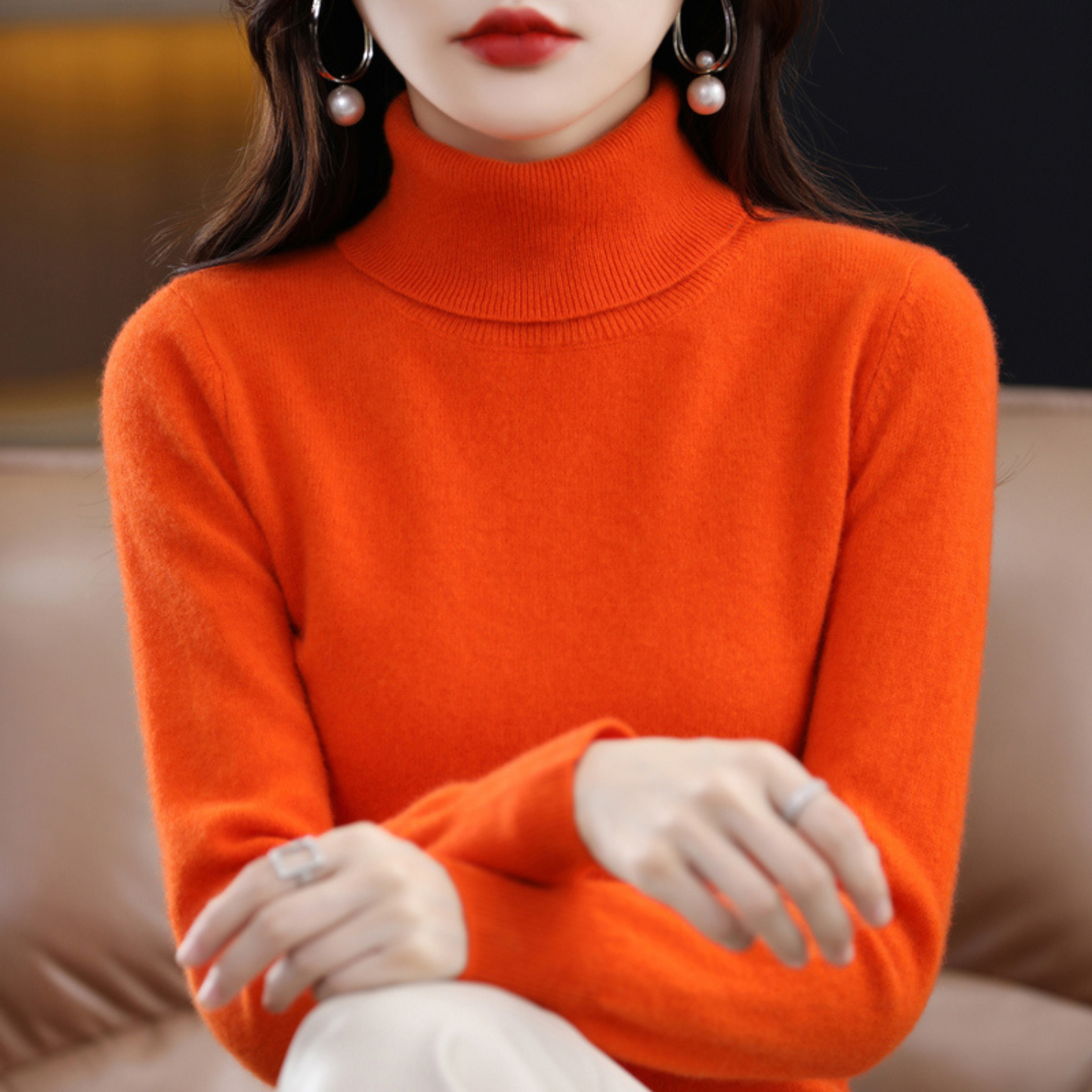 Elena Kaschmir-Rollkragenpullover - Zeitloser Stil und luxuriöser Komfort