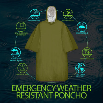 RainGuard Poncho – Emergency Rain Poncho with Hood for Outdoor Protection