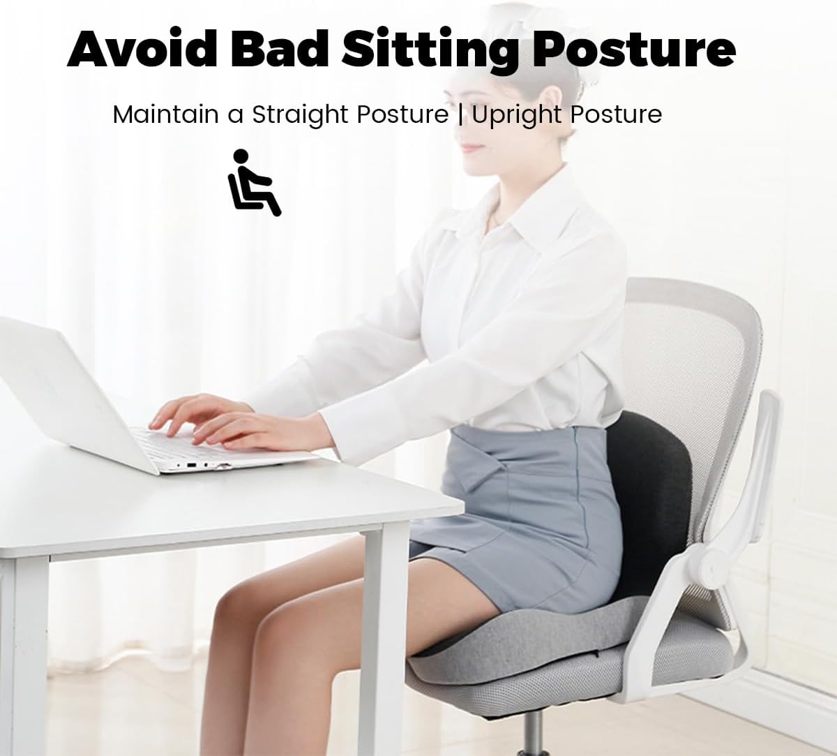 ErgoComfort Pad - Coussin de siège ergonomique en mousse à mémoire de forme