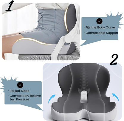 ErgoComfort Pad - Coussin de siège ergonomique en mousse à mémoire de forme