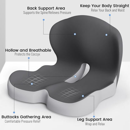 ErgoComfort Pad - Coussin de siège ergonomique en mousse à mémoire de forme