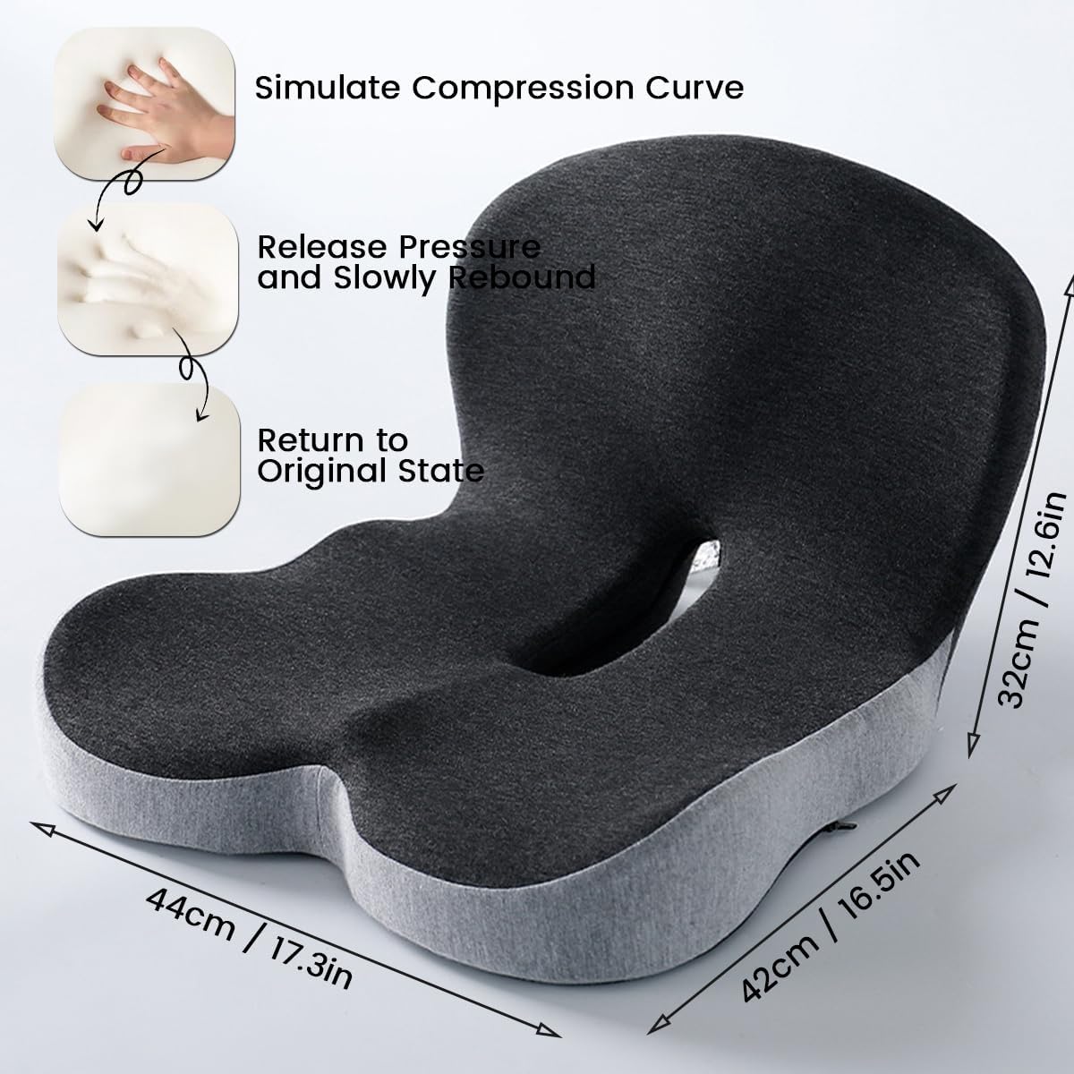 ErgoComfort Pad - Coussin de siège ergonomique en mousse à mémoire de forme