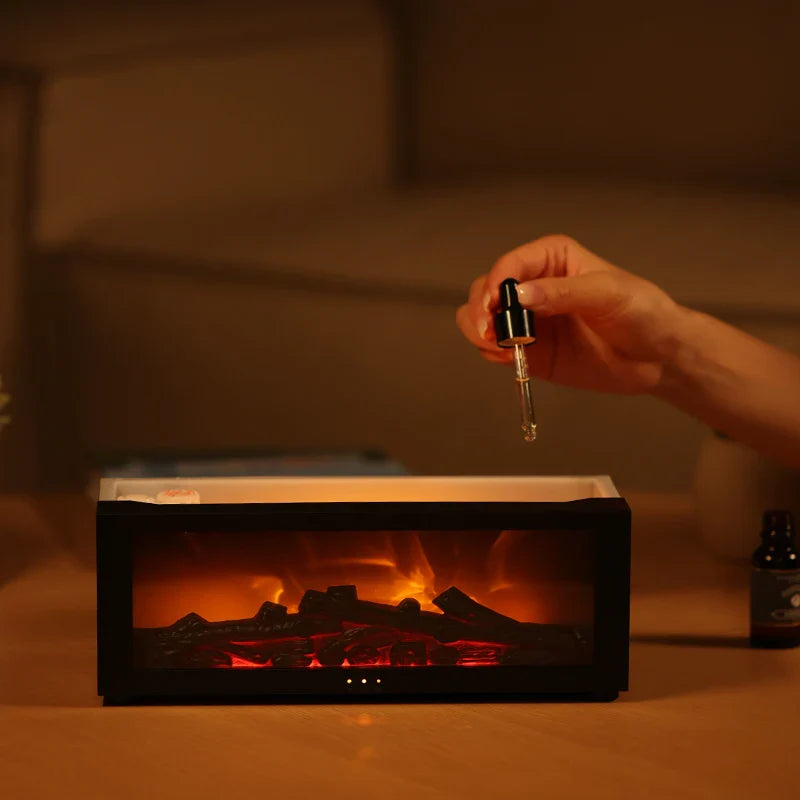 FlameMist – Umidificatore per aromaterapia con effetto fiamma e luce LED