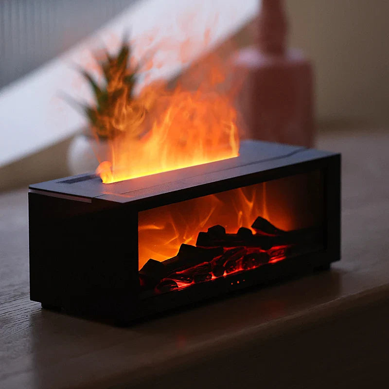 FlameMist – Umidificatore per aromaterapia con effetto fiamma e luce LED