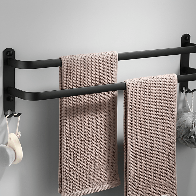 FlexRack – Mensola da bagno in alluminio da parete con 3 barre trasversali