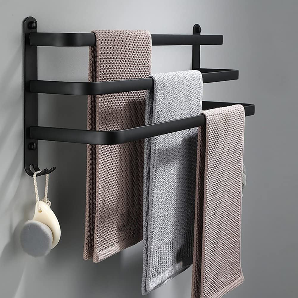 FlexRack – Mensola da bagno in alluminio da parete con 3 barre trasversali