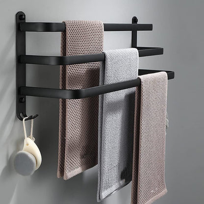 FlexRack – Mensola da bagno in alluminio da parete con 3 barre trasversali
