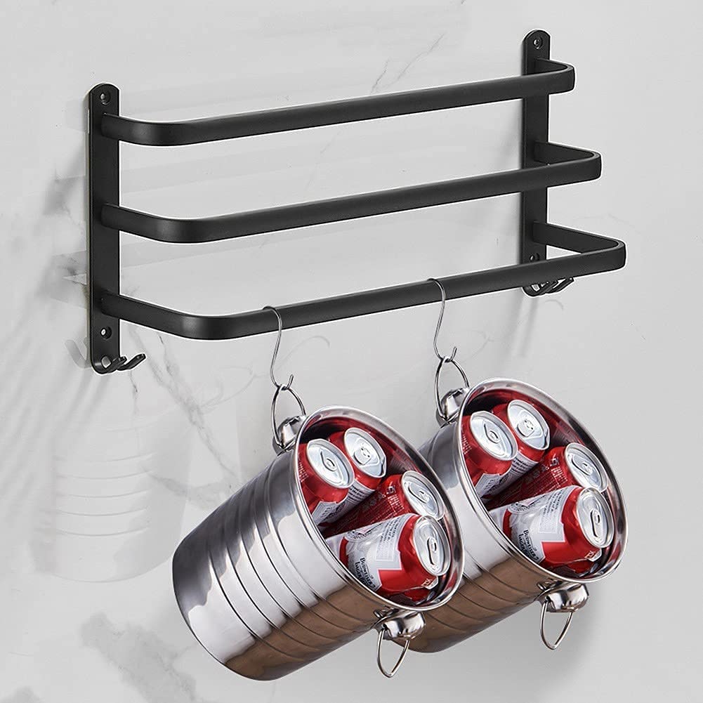 FlexRack – Mensola da bagno in alluminio da parete con 3 barre trasversali