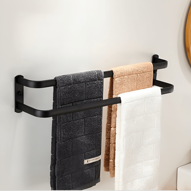 FlexRack – Mensola da bagno in alluminio da parete con 3 barre trasversali