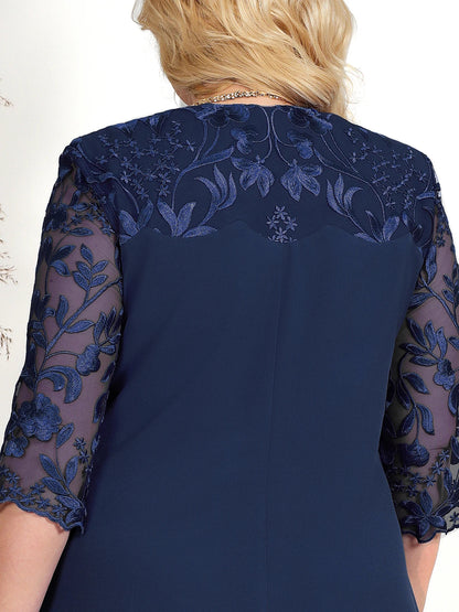 GRACE GALA DRESS - Elegante abito da banchetto ricamato in taglie forti