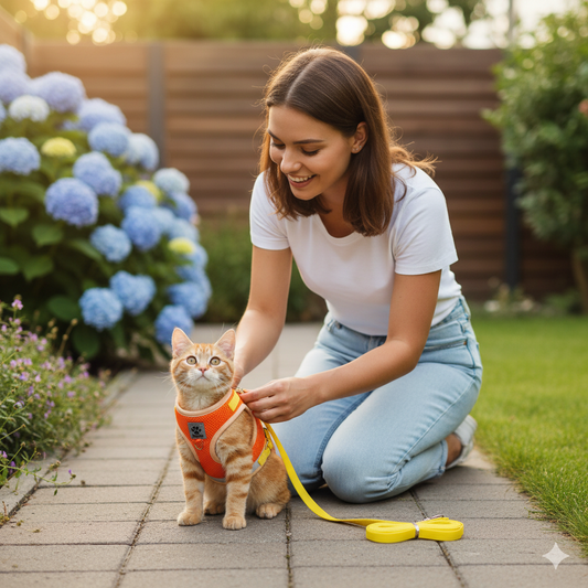 PAWVENTURER – Pettorina Antifuga per Gatti con Guinzaglio Riflettente per Esplorazioni Sicure all'Aperto