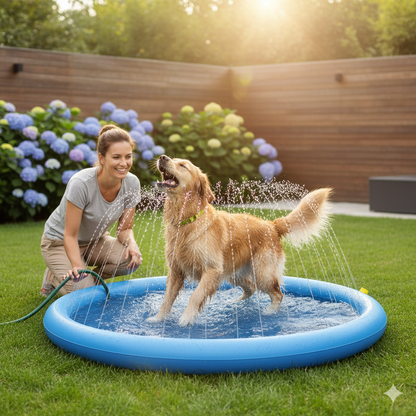 SPLASHZONE – Tappetino Acquatico Interattivo per Cani con Spruzzatore per il Raffreddamento e il Divertimento