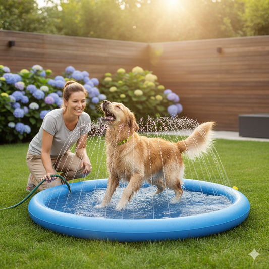 SPLASHZONE – Tappetino Acquatico Interattivo per Cani con Spruzzatore per il Raffreddamento e il Divertimento