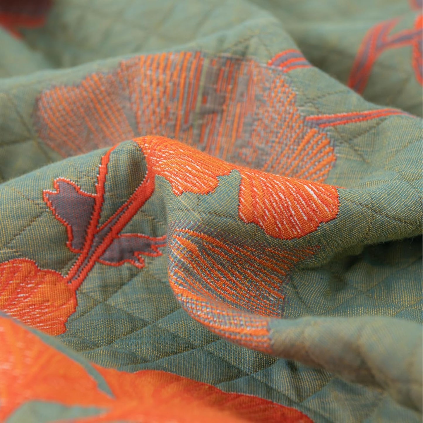 GinkgoQuilt – Set di biancheria da letto in cotone con design botanico reversibile