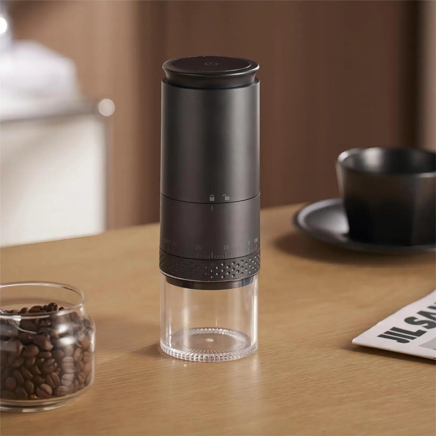 GrindPro – Molinillo de café eléctrico con 38 niveles de molienda y función de carga USB-C