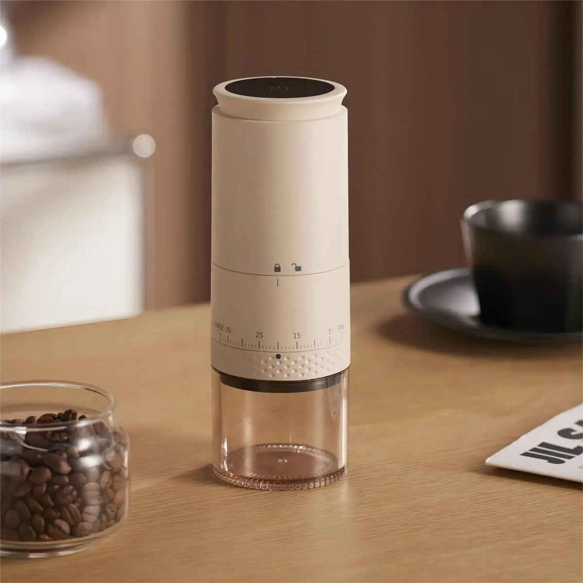 GrindPro – Molinillo de café eléctrico con 38 niveles de molienda y función de carga USB-C