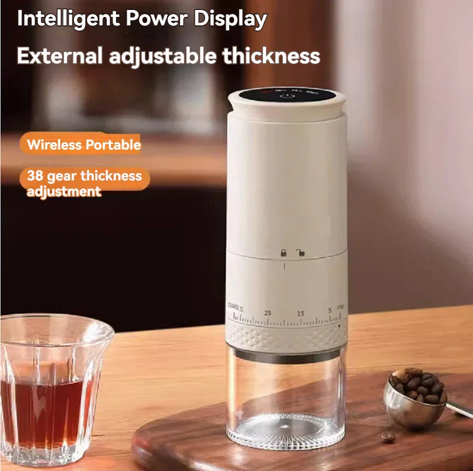 GrindPro – Molinillo de café eléctrico con 38 niveles de molienda y función de carga USB-C