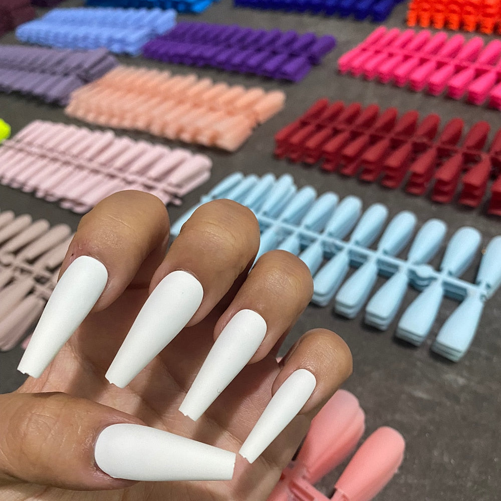  Chicnails - 24 pieces of artificial fingernails to stick on, mat, reusable-1