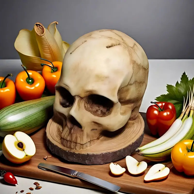 Handmade Gothic Skull knife holder for up to 7 knives-unique decorative element for the kitchen 6