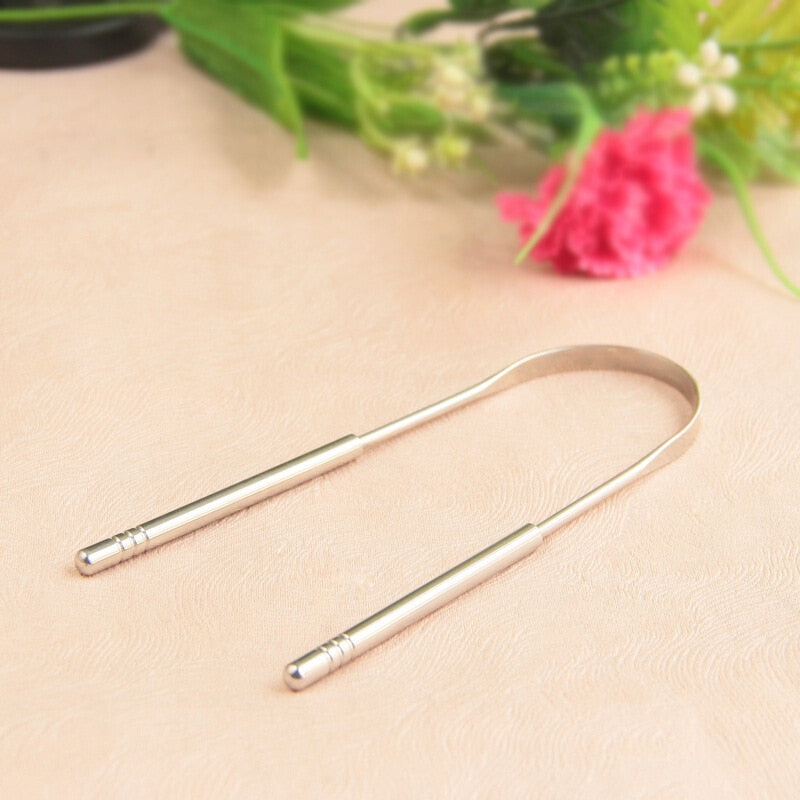  Stainless steel tongue scraper - effective tongue cleaner for fresh breath & optimal tooth hygiene-5