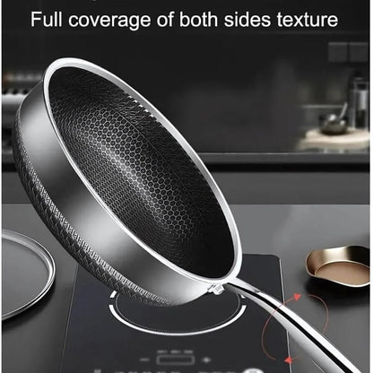 HexaPan - Padella antiaderente in acciaio inox con design Hexa