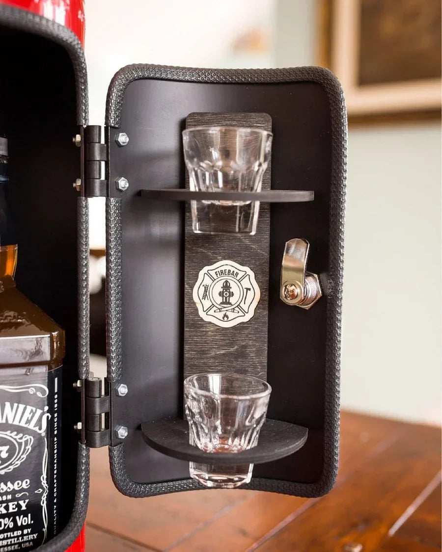 HIDDEN FIREBAR – Stylish Hidden Drink Storage in Fire Extinguisher Design