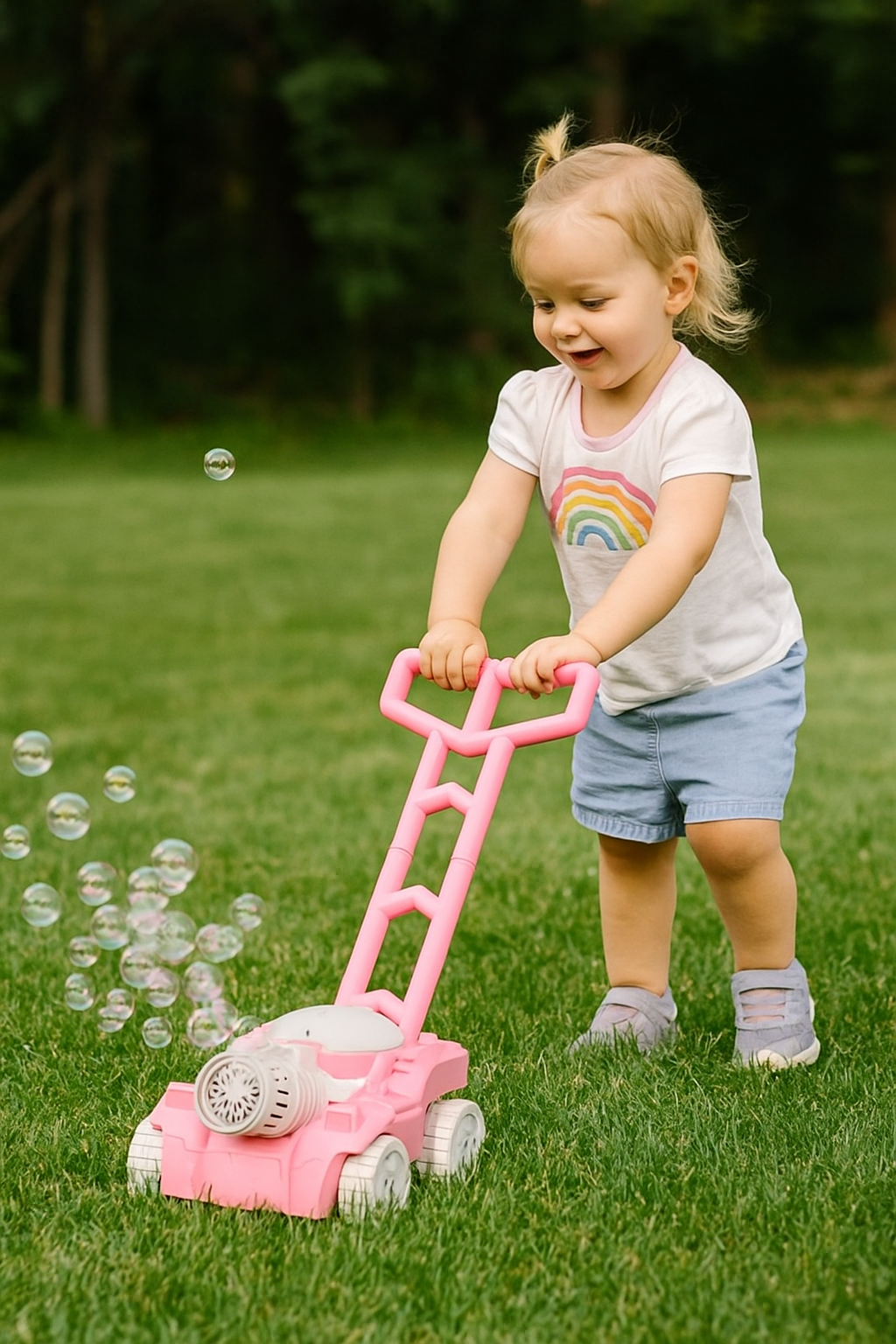 Bubblemower – Cortacésped de burbujas para juego imaginativo al aire libre