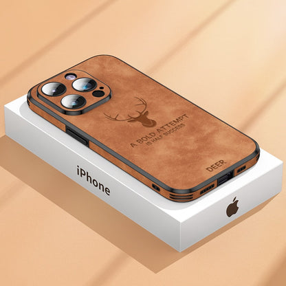 LUXIGUARD LEATHER - Custodia di lusso per iPhone con protezione dagli urti
