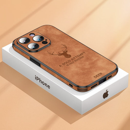 LUXIGUARD LEATHER - Custodia di lusso per iPhone con protezione dagli urti