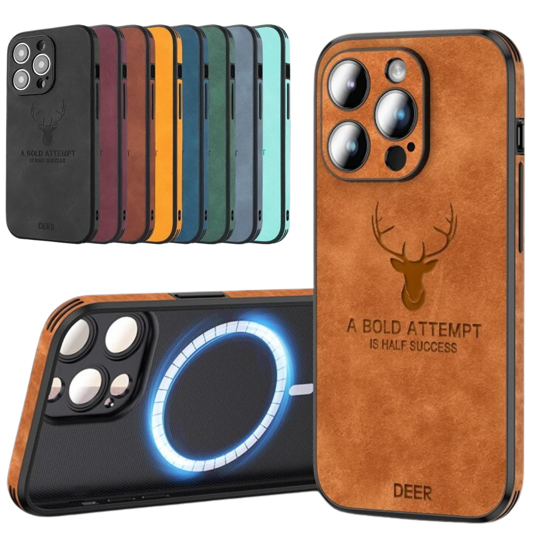 LUXIGUARD LEATHER - Custodia di lusso per iPhone con protezione dagli urti