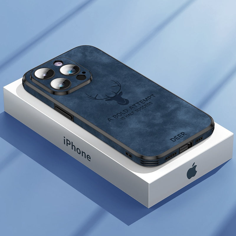 LUXIGUARD LEATHER - Custodia di lusso per iPhone con protezione dagli urti