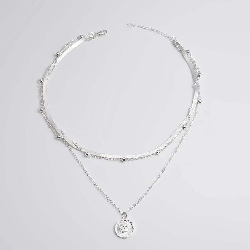 COLLANA LUNARIA - Elegante collana tripla in argento per uno stile e una sicurezza di sé