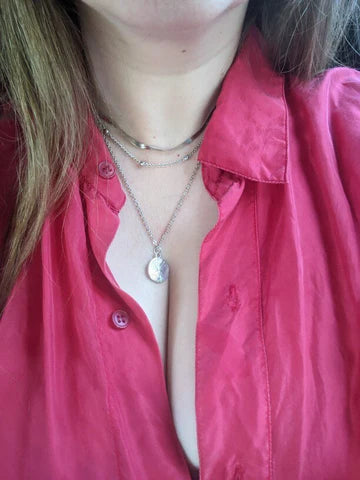 COLLANA LUNARIA - Elegante collana tripla in argento per uno stile e una sicurezza di sé