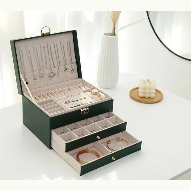 AURELIA BOX - Mehrschichtiger Lederschmuck-Organizer für stilvolle Aufbewahrung