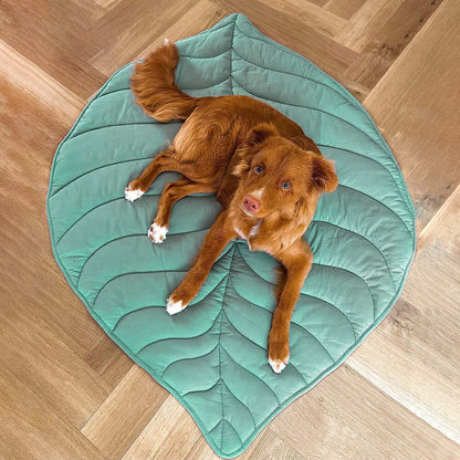 Leaf-shaped dog blanket for large dogs-machine washable, versatile and stylish, cotton polyester, 107-130 cm 12