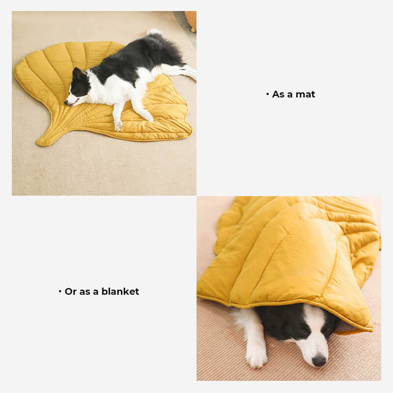 Leaf-shaped dog blanket for large dogs-machine washable, versatile and stylish, cotton polyester, 107-130 cm 3