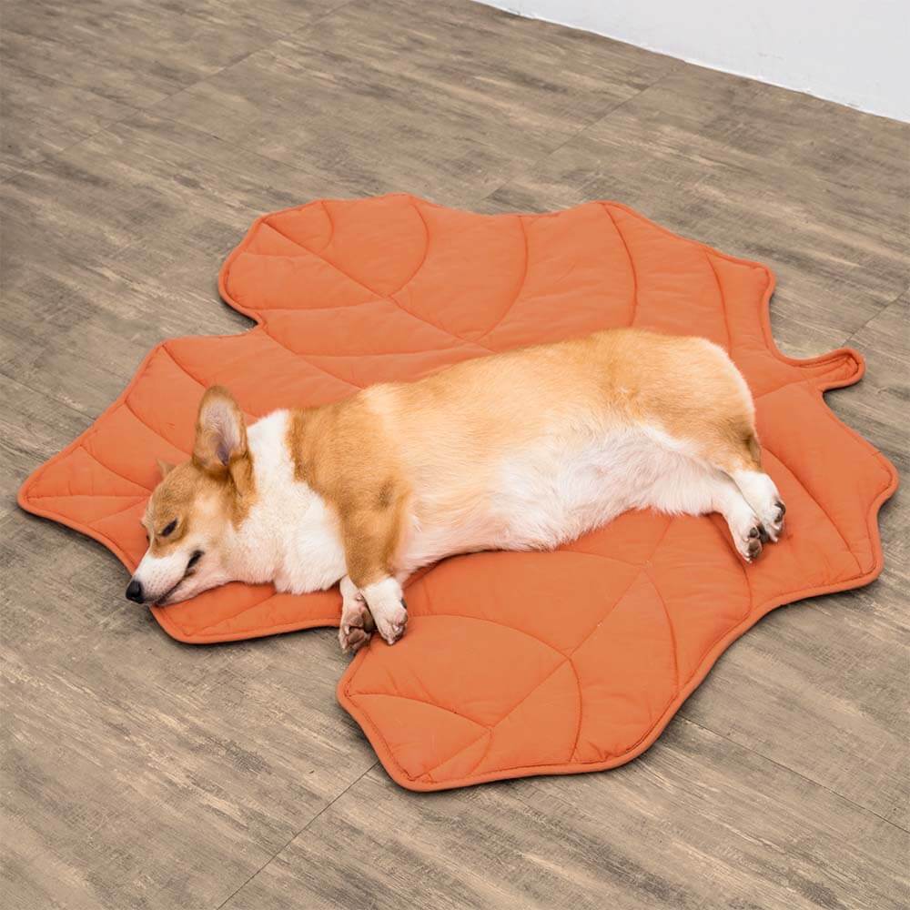 Leaf-shaped dog blanket for large dogs-machine washable, versatile and stylish, cotton polyester, 107-130 cm 6