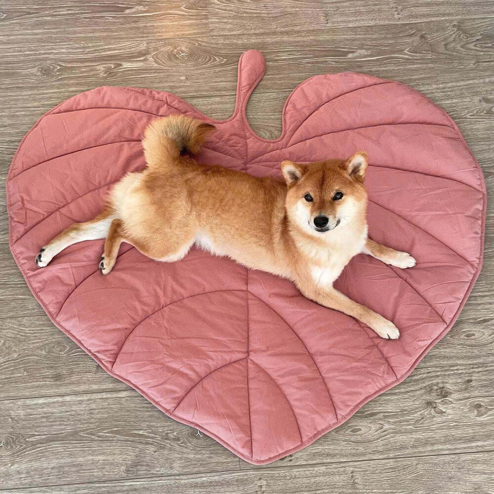 Leaf-shaped dog blanket for large dogs-machine washable, versatile and stylish, cotton polyester, 107-130 cm 7