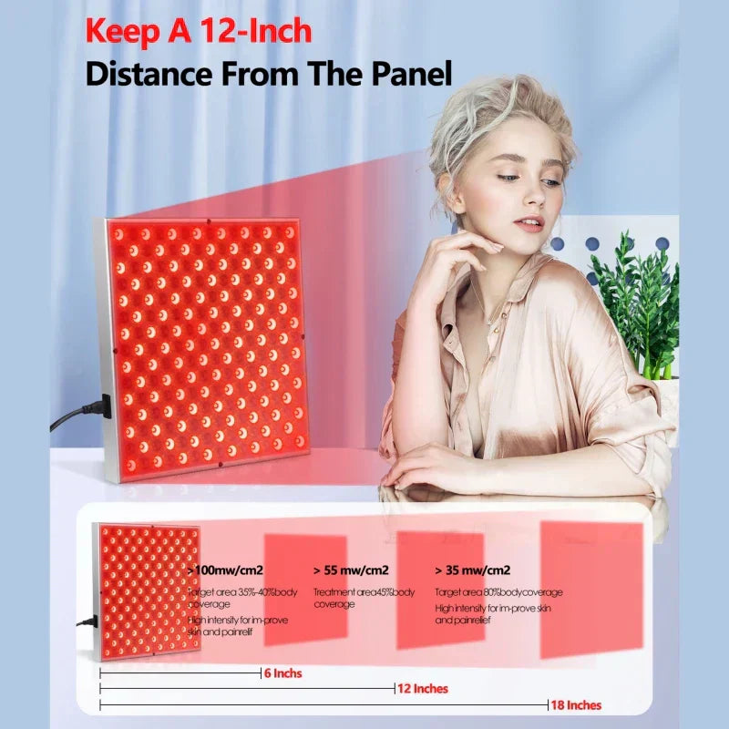  Light therapy lamp - infrared panel with 225 LEDs for skin rejuvenation and pain relief-5