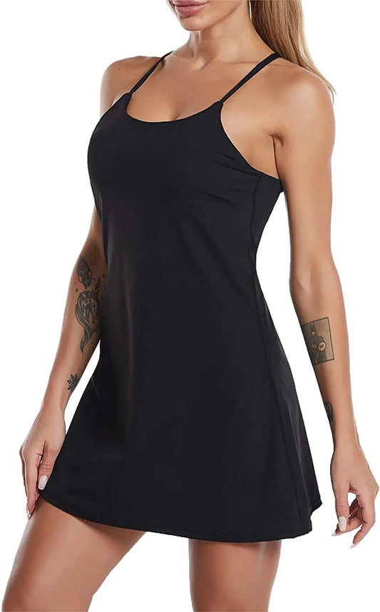 Liana - Active Sports Dress with Built-in Shorts and Pockets for Women 0